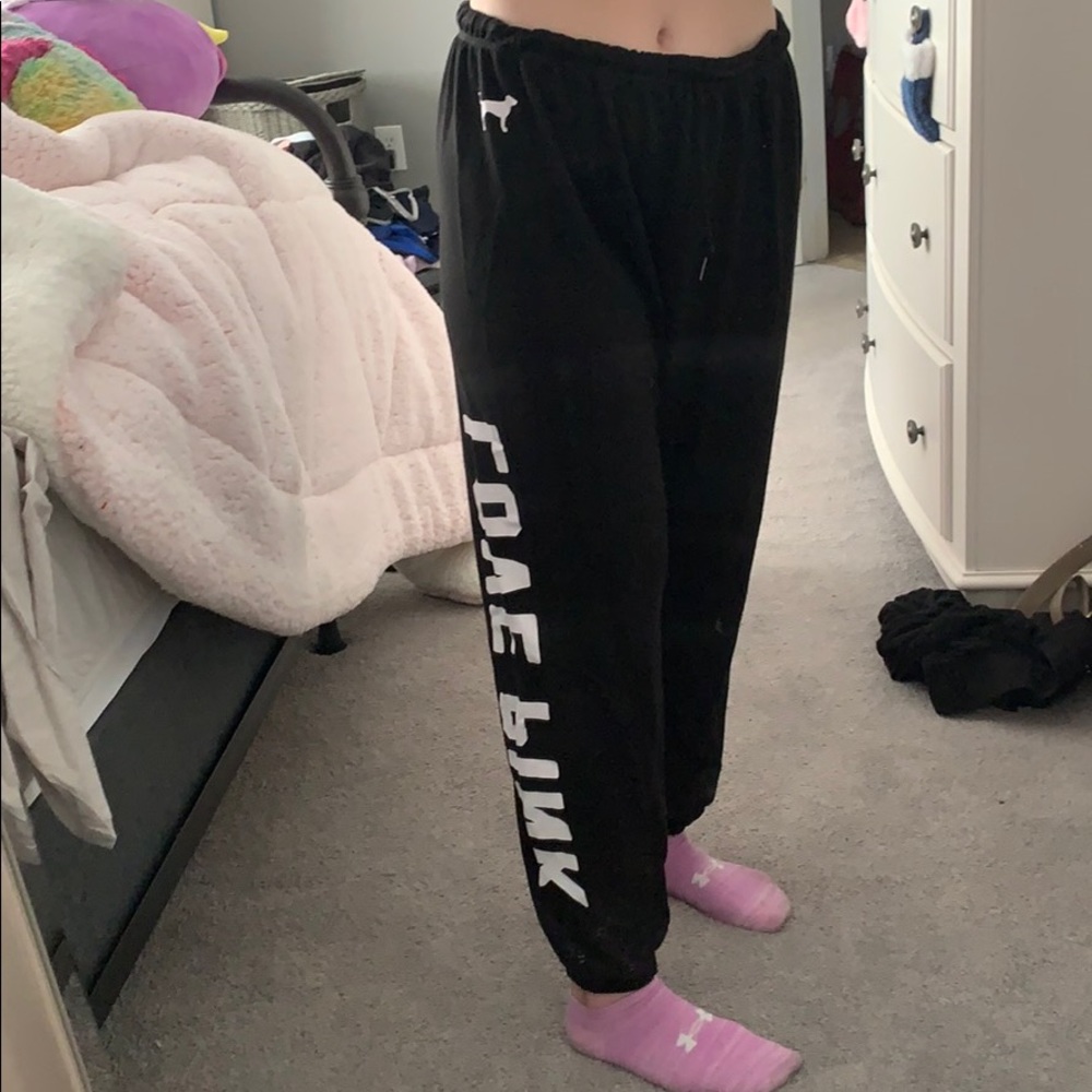 Love PINK black joggers